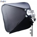 SBQS6060SL - Softbox (Quick Setup) - 60x60cm - met Cameraflitser houder type L met Flitsschoen (Canon/Nikon) - illuStar