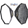 SBUF95HCA135 - Boîte à lumière (Facilement repliable comme un parapluie) - ø95cm avec Diffuseur & Grille nids d'abeilles
