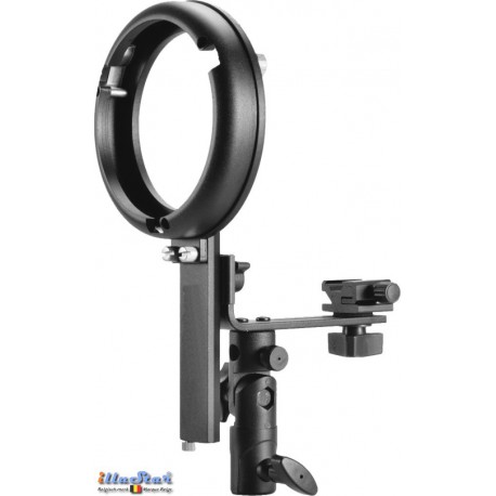 SLBSOBS - Support flash cobra type L avec sabot flash (Sony & Canon/Nikon) pour baïonnette Bowens-S - illuStar