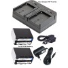 BATK2F960 - 2x NP-F960 Li-ion batterijen 7200mAh (51,8Wh) + Dubbele batterijlader met auto adapter 12V en voedingsadapter 220V