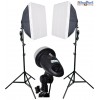 Flitsset - 2x FM-120 120 Ws, 2x statief 180cm, 2x Softbox 50x50cm - illuStar