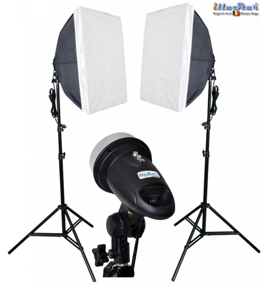 Kit Flash de Studio Photo 2x FM120 120 Ws, 2x trépied 180cm, 2x