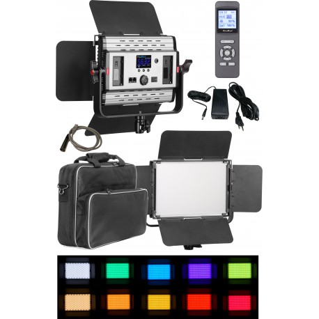 LEDP60PRODMX - LED Video & Foto Studioverlichting 60W + 60W Bi-Color, DMX-512, 2x NP-F750/960 batterijslot, DC 13V-19V