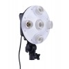 CL5FLSB - Lampe de studio (950W) avec 5x 38W lampes fluorescentes E27 - Boîte à lumière 50x70cm - illuStar