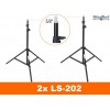 Flitsset - 2x FS-200DR 200 Ws Digitaal display, 2x statief 195cm, 2x Softbox 50x70cm, 1x RT-604T - illuStar