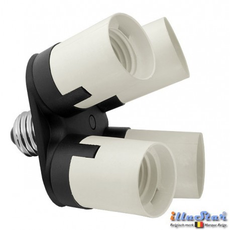 Adapter AD14E27 van 1x E27 lamp naar 4x E27 lampen - illuStar