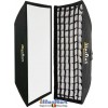 SB2290HCA144 - Softbox 2in1 - 22x90cm met Diffusor & Honingraatrooster - 360° draaibaar - Opvouwbaar - inclusief tas - illuStar