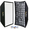 SB4060HCA144 - Softbox 2in1 - 40x60cm met Diffusor & Honingraatrooster - 360° draaibaar - Opvouwbaar - inclusief tas - illuStar