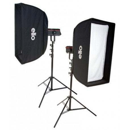 Kit Flash de Studio, QUANT-1200-PRO & QUANT-600-PRO Numériqe, 2x trépied 250cm, boîte à lumière 60x130cm &  octa ø140cm